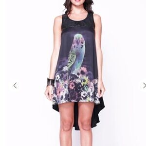 NEW! Unique Bird Print Black Dress